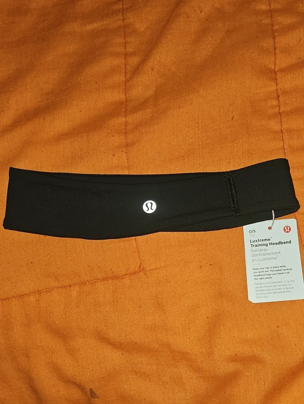 Lululemon LUXTREME Training Headband, One Size!! Black And Silver!